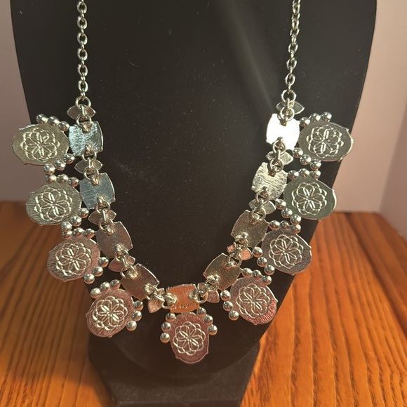 Lia Sophia Vintage Faux Green Turquoise Rhinstone Statement Necklace Estate find - Picture 10 of 14